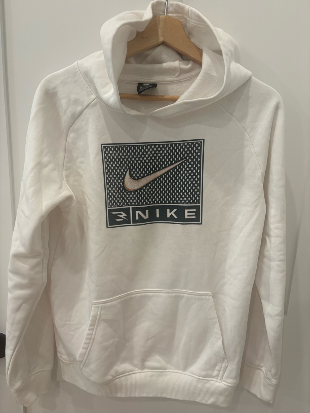 EUC Nike White kids XL Hoodie with green logo